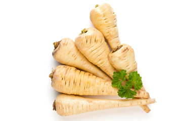 Parsnip isolated on the white background.