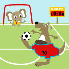 Canvas Print - Animals soccer cartoon. Eps 10