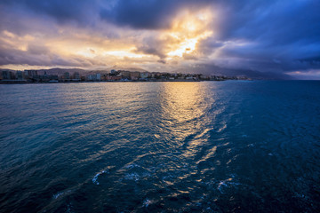 Morning sunrise over Genoa