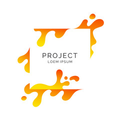 Poster - modern frame on white background. bright poster with dynamic splashes. illustration minimal flat sty