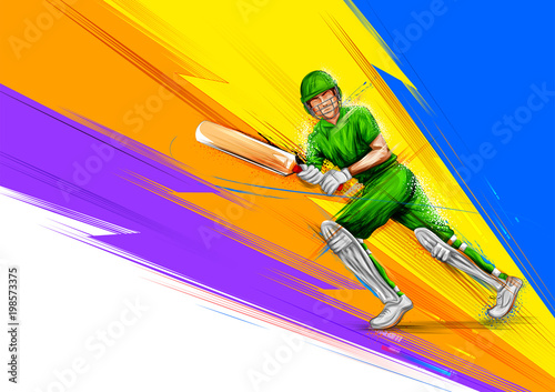 Fotomural Batsman playing cricket championship sports