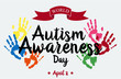 World Autism Awareness Day card or background. vector illustration.