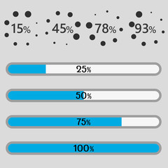 Poster - Preloaders and progress loading bars template set. Vector illustration.