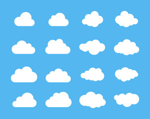 Wall Mural - clouds silhouettes. vector set of clouds shapes. collection of various forms and contours. design el