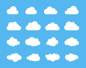 Wall Mural - clouds silhouettes. vector set of clouds shapes. collection of various forms and contours. design el