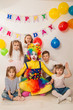 © izida1991 - clown girl on the birthday of a child. Party for children. Play and entertain boys and girls