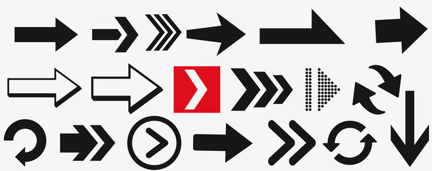 Poster - arrows vector collection black. Different black Arrows icons,vector set. Abstract elements for business infographic.