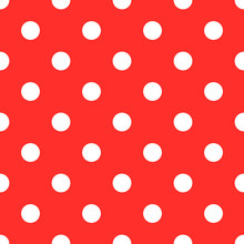 Red White Polkadot Seamless Pattern Background Vector