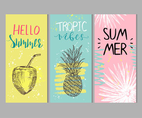 Set of abstract summer cards