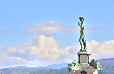 Wall Mural - David statue at Michelangelo square in Florence Italy