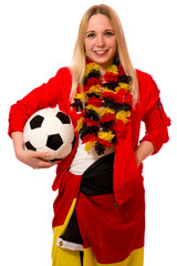 Poster - Junge Frau mit Fußball