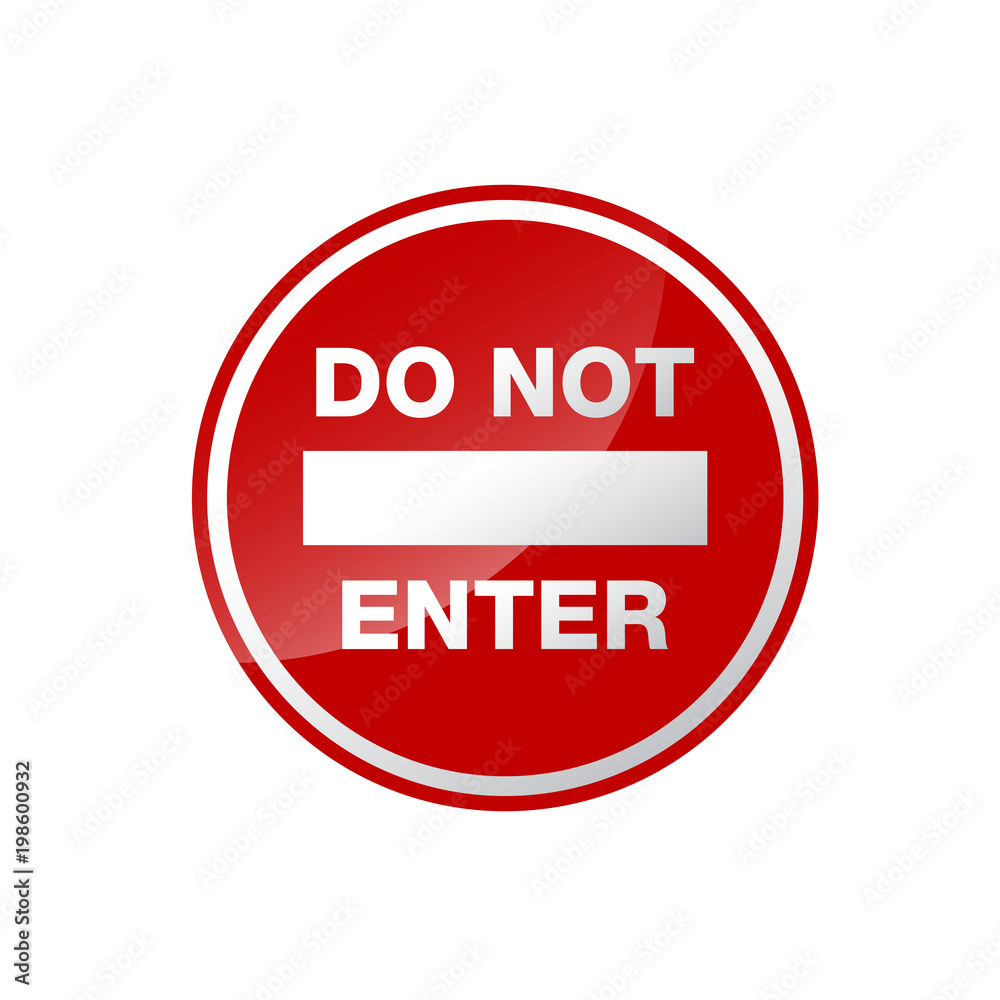 Simple Stop Do Not Enter Sign for room private property and street sign  Stock Vector | Adobe Stock, image size:1000x1000