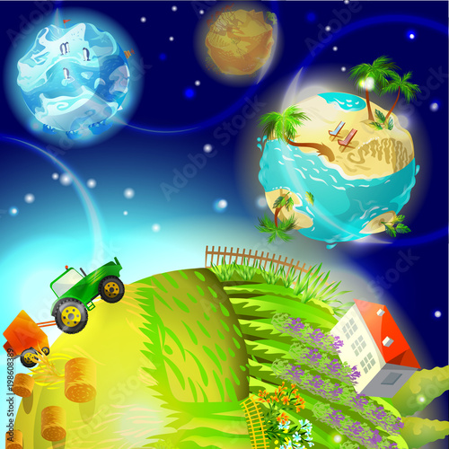 Cartoon Earth Globe Nature Template