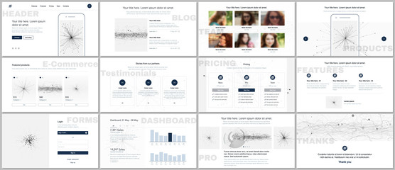 Poster - set of vector templates for website design, minimal presentations, portfolio. simple elements on whi