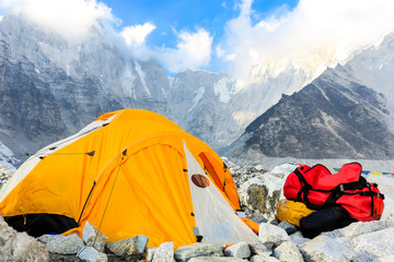 trekking to everest base camp in nepal..