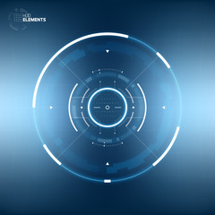 Wall Mural - Futuristic Sci-Fi HUD User Interface Circle Element Virtual Reality Design. Abstract Background. Screen Transparency	