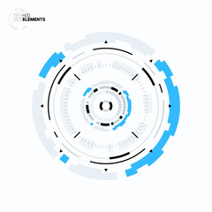 Wall Mural - Futuristic Sci-Fi HUD User Interface Circle Element Virtual Reality Design. Abstract Background. Screen Transparency	