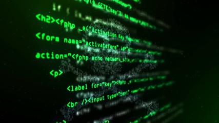 loopable programming code running down in terminal