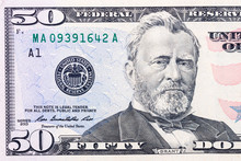 Close-up Of Fifty Dollar Bill With President Grant Portrait