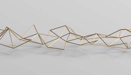 Poster - Abstract 3d rendering of triangulated surface. Modern background. Futuristic polygonal shape. Low poly minimalistic design for poster, cover, branding, banner, placard.