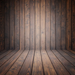 Wall Mural - Brown pine wooden empty space. perspective wall. For display or montage product design