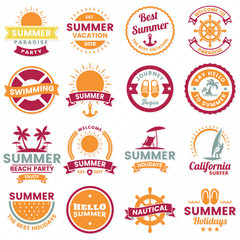 Summer Retro Vector Logo for banner