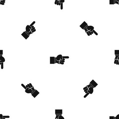 Poster - Pointing hand gesture pattern seamless black