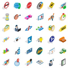 Poster - Computer icons set, isometric style