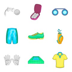 Sticker - Athlete icons set, cartoon style