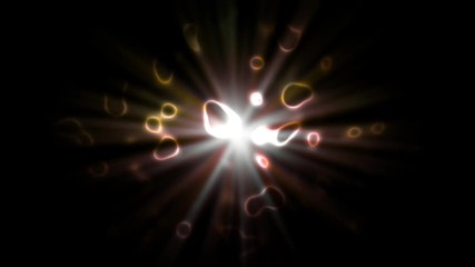 Wall Mural - Abstract figures shimmer in the light at the center of the screen, move and disappear on the background of the abstract movement of small dots. Looped HD background for presentations, video ads