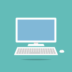 Wall Mural - desktop computer flat icon vector