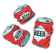 Beer Cans on White