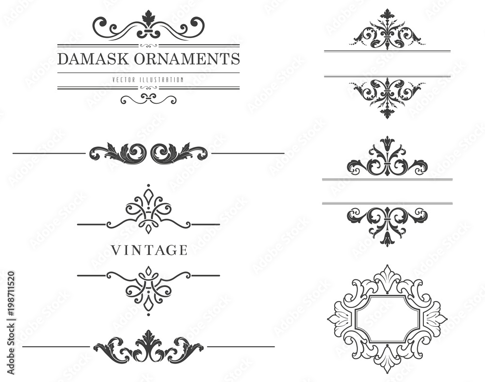 Vintage Text Frames and Dividers - obrazy, fototapety, plakaty 