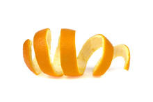 Peel Of An Orange Spiral On A White Background
