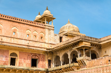 Sticker - View of Amer Fort in Jaipur. A major tourist attraction in Rajasthan, India