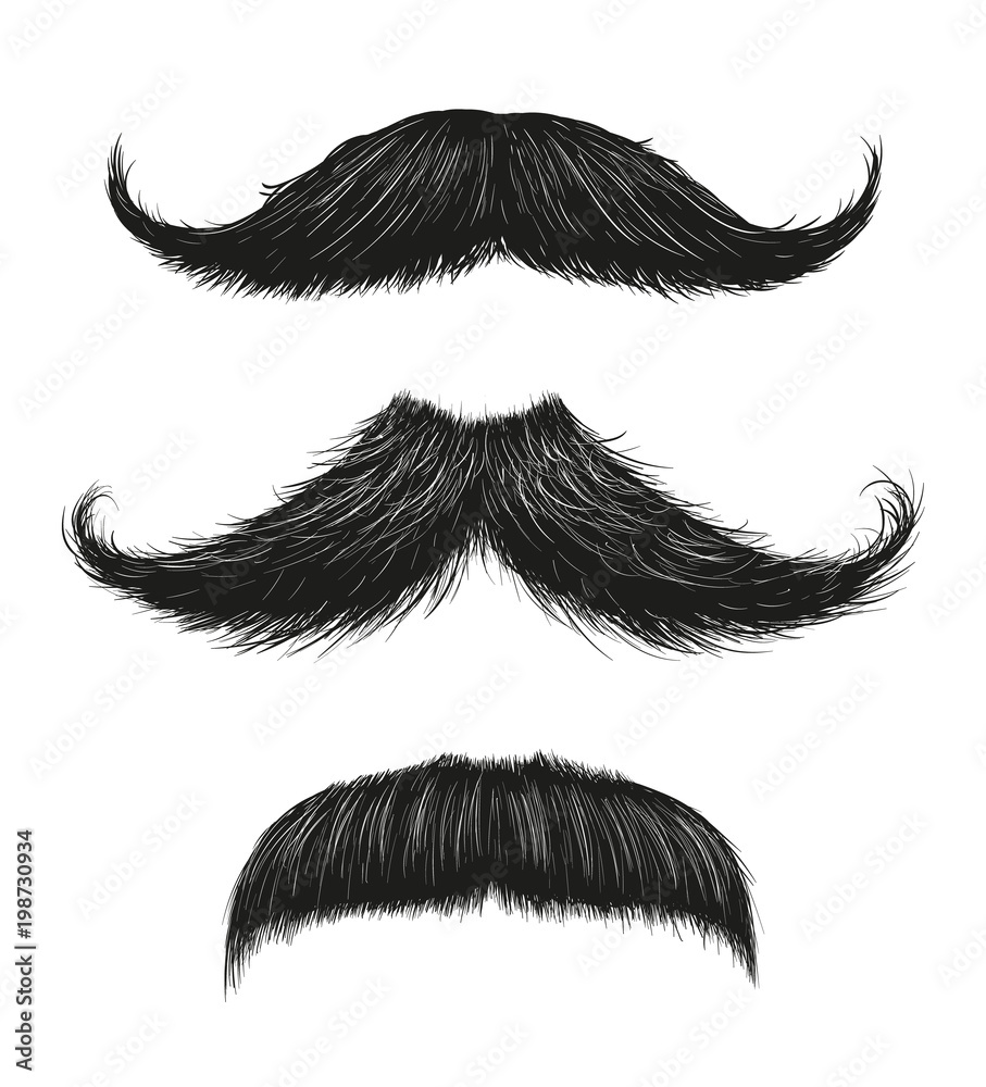 Three Mustache Set - obrazy, fototapety, plakaty 