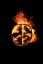 Peace Symbol On Fire
