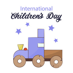 Children s day card. Vector illustration on a white background.