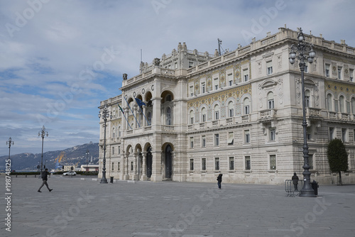 Poster Trieste, Italy - March 19, 2018 : View of Piazza Unità d'Italia