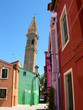 Wenecja,  wyspa Burano, krzywa wieża kościoła