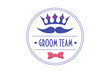 Groom Team trendy vector sign. Great for wedding, bachelor or stag party, groom shower. Groom team seal or print template.