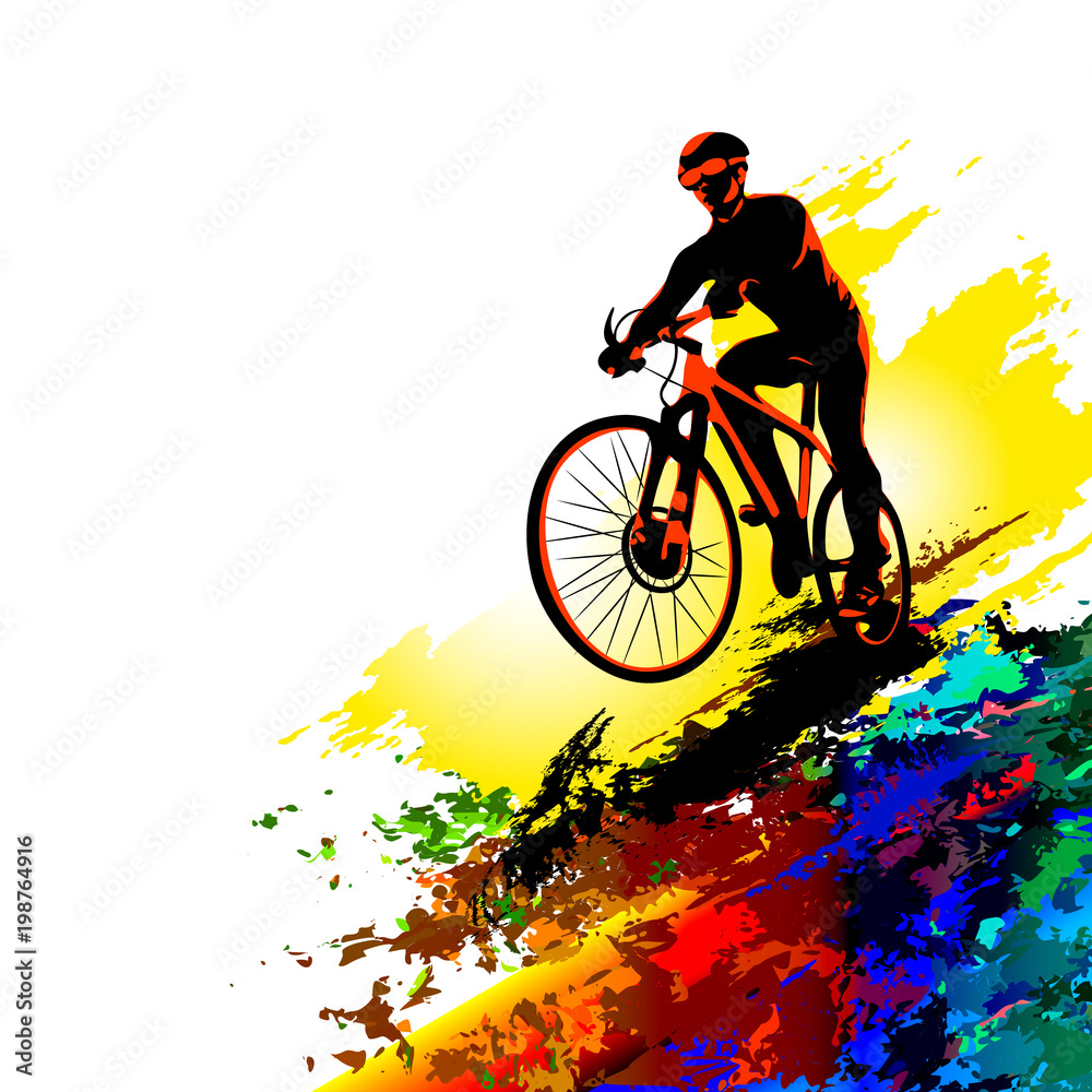 Vector Bicycle Racer Bicycle race. Biker sport. Vector illustration Stock Vector | Adobe Stock