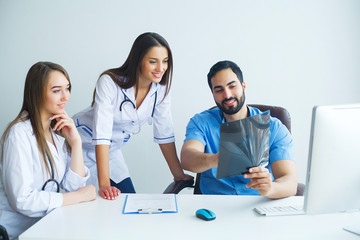 Group of medical workers portrait in hospital