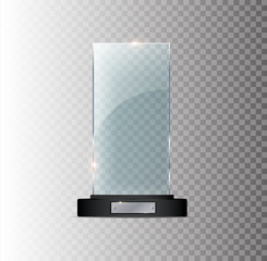 Wall Mural - award Glass Trophy. Vector illustration of on a transparent background.