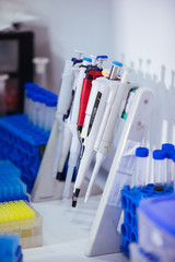 Wall Mural - pipettes from a scientist in a laboratory