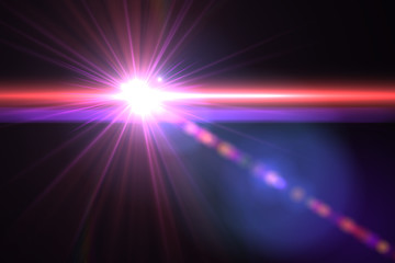 Wall Mural - lens flare light over black background. easy to add overlay or screen filter over photos