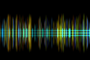 Aufkleber - Graphic Equalizer animation waveform with vibrant colors. Imagination of voice record, artificial intelligence	