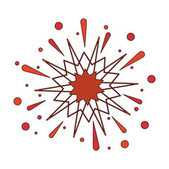 Sticker - Fireworks exploding isolated vector illustration graphic design