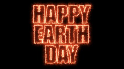 Poster - Happy earth day text, 3d rendering background, computer generating, can be used for holidays festive design