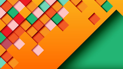 Aufkleber - Abstract geometric paper cut web banner background template.Vector illustration.